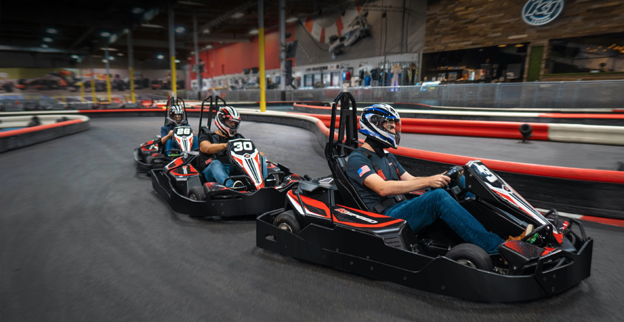 3 karts on track